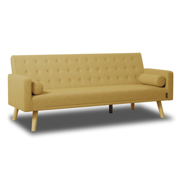 Sofá Cama 3 plazas Nalui One Dots Fabric Mostaza