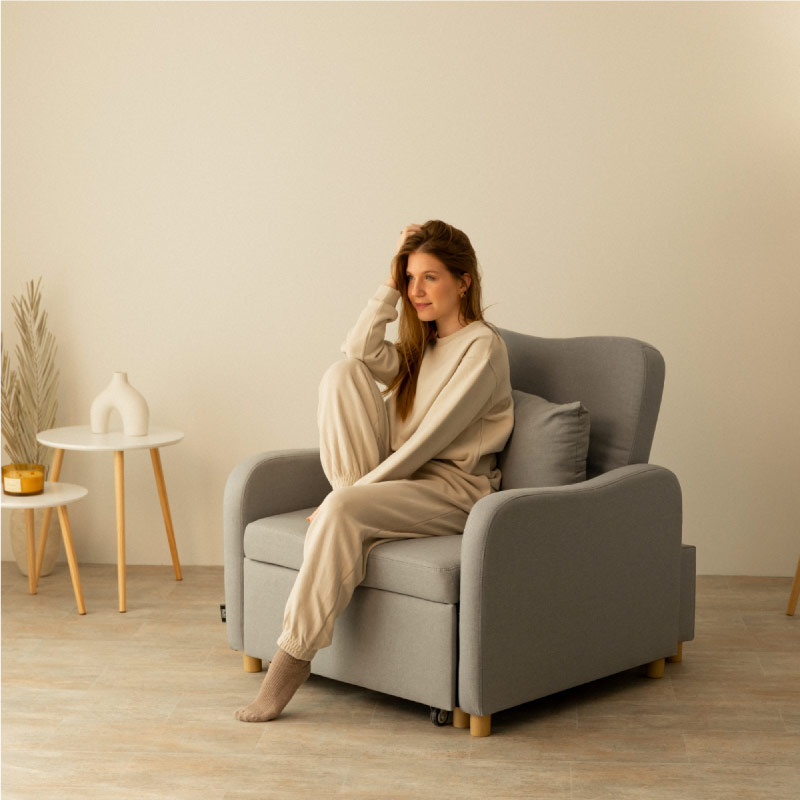 Sillón cama buddy gris claro