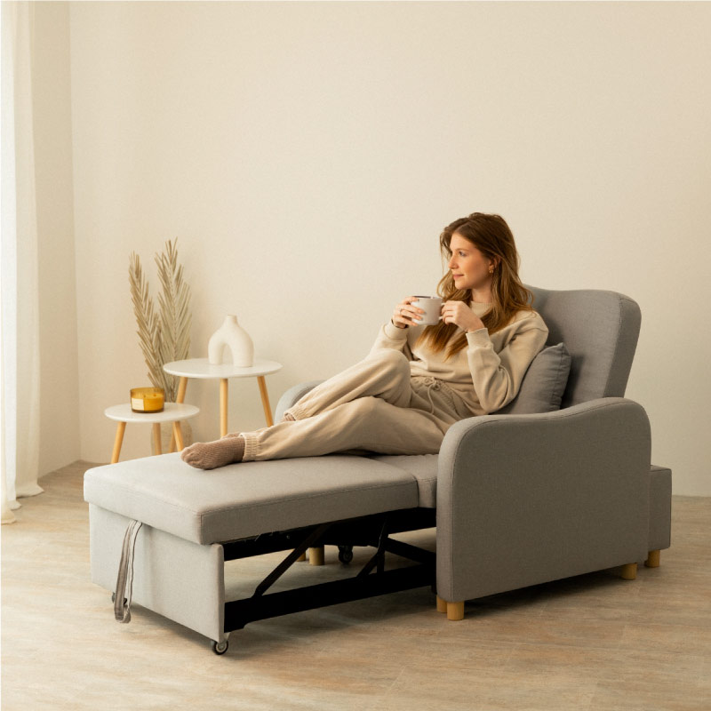 Sillón cama buddy gris claro