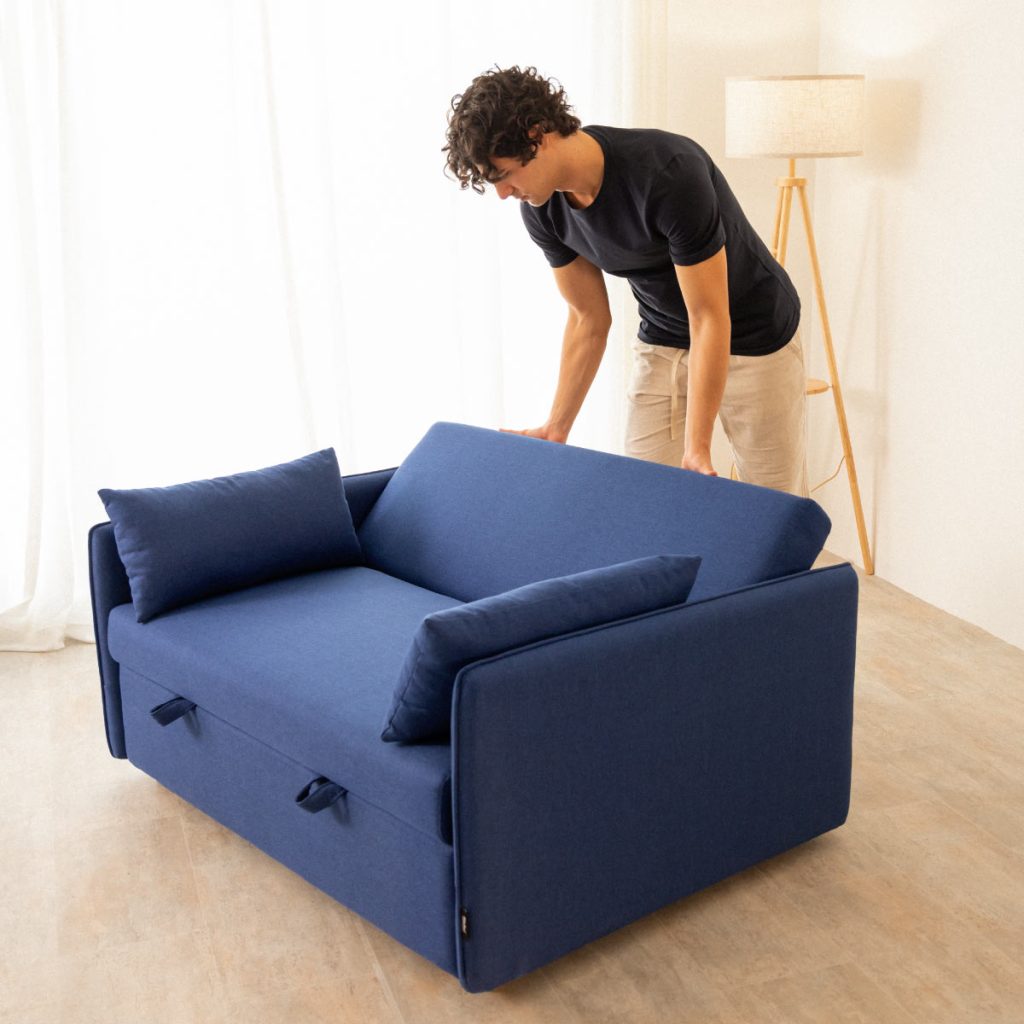 Sofá-cama de 2 lugares Nalui Nest 2 azul-marinho