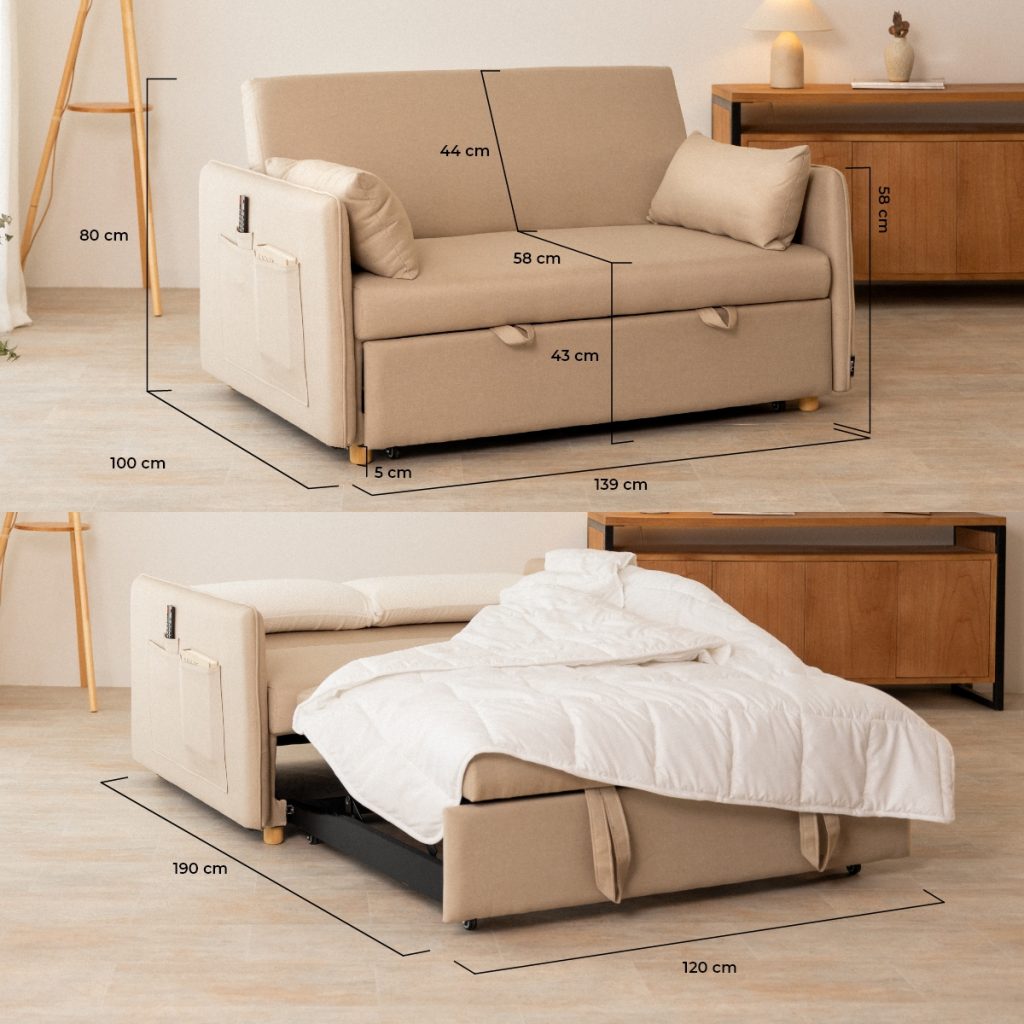 Sofá Cama 2 plazas Nalui Nest 2 Beige