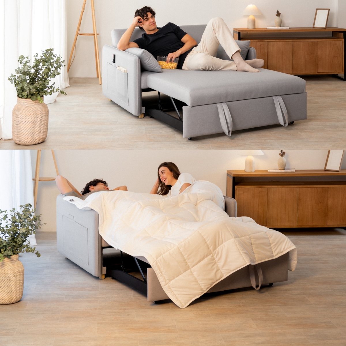 Sofá Cama 2 plazas Nalui Nest 2 Gris Claro