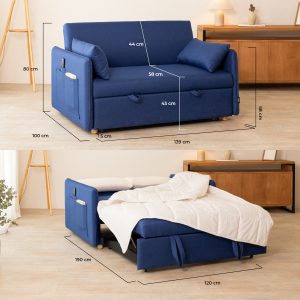 Sofá cama Nalui Nest 2 – 159 Sofá Cama 2 plazas Nalui Nest 2 Azul Marino