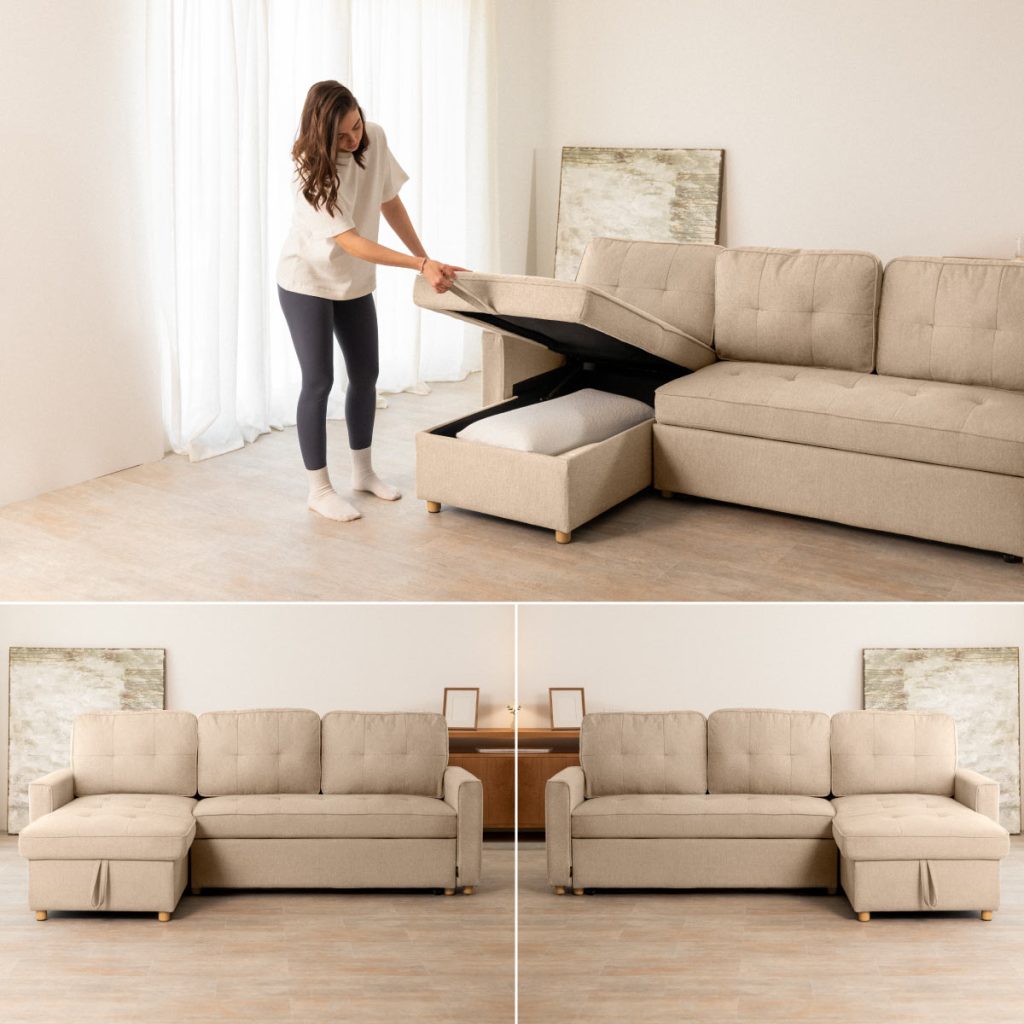 Sofá Cama 2 plazas Nalui Nest 2 Beige