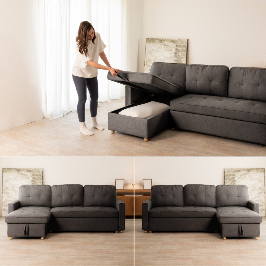 Sofá Cama 2 plazas Nalui Nest 2 Gris Oscuro