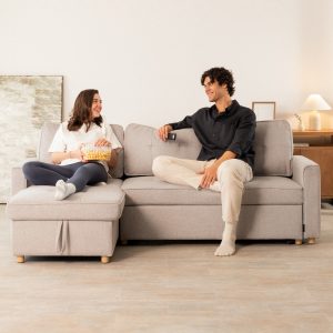 Amazon_Sofa cama 3 plazas_HAVEN – 37 sofá cama 3 plazas chaiselongue Haven Gris claro