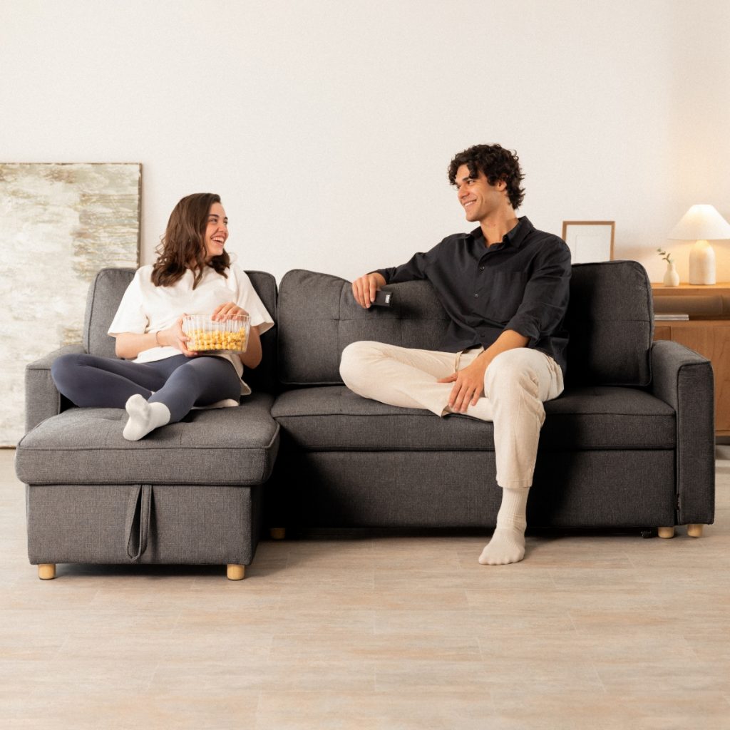 sofá cama 3 plazas chaiselongue Haven Gris oscuro