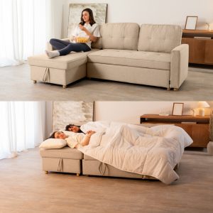 Amazon_Sofa cama 3 plazas_HAVEN – 44 sofá cama 3 plazas chaiselongue Haven Beige
