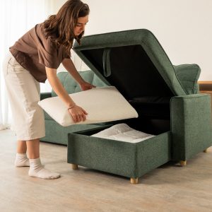Amazon_Sofa cama 3 plazas_HAVEN – 51 sofá cama 3 plazas chaiselongue Haven Verde oscuro