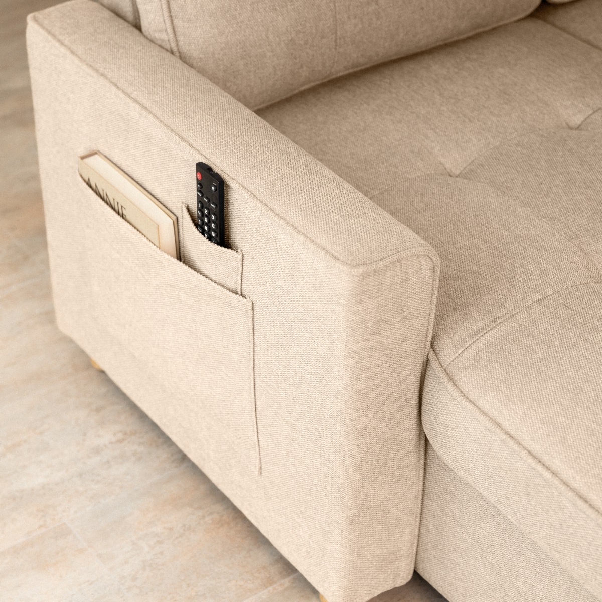 sofá cama 3 plazas chaiselongue Haven Beige