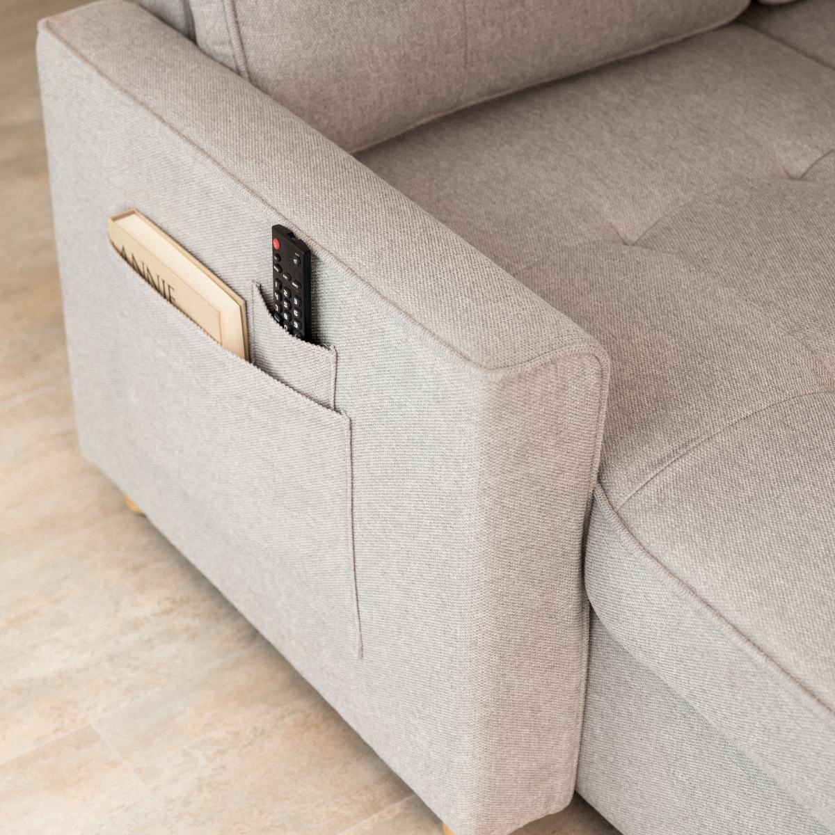 sofá cama 3 plazas chaiselongue Haven Gris claro