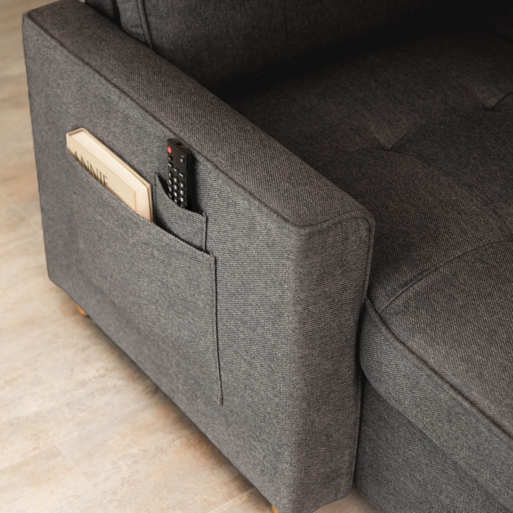 sofá cama 3 plazas chaiselongue Haven Gris oscuro