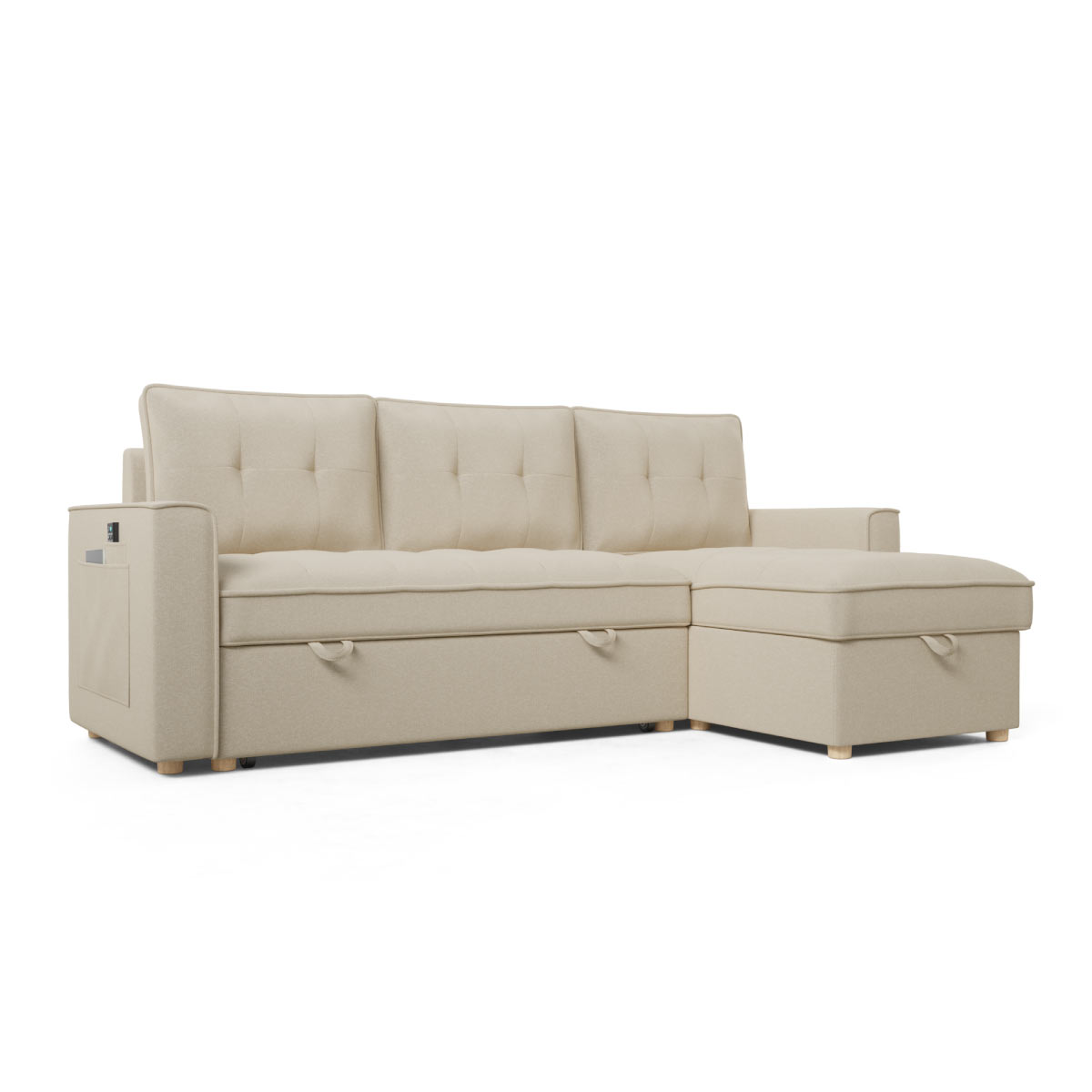 sofá cama 3 plazas chaiselongue Haven Beige