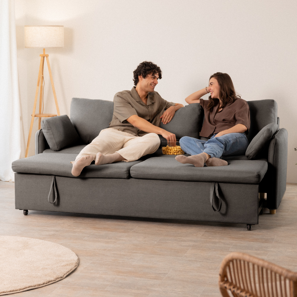 Sofá Cama 3 plazas Nalui Nest 3 Gris Oscuro