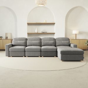 Mesa de trabajo 16-100 Sofá Modular Chaiselongue 4 plazas Nalui Bloom Gris Oscuro