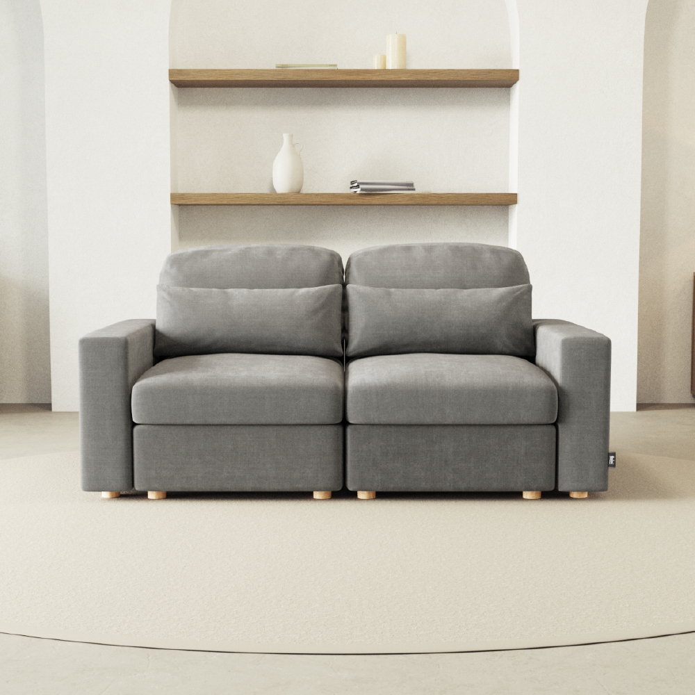 Sofá Modular Chaiselongue 2 plazas Nalui Bloom Gris Oscuro