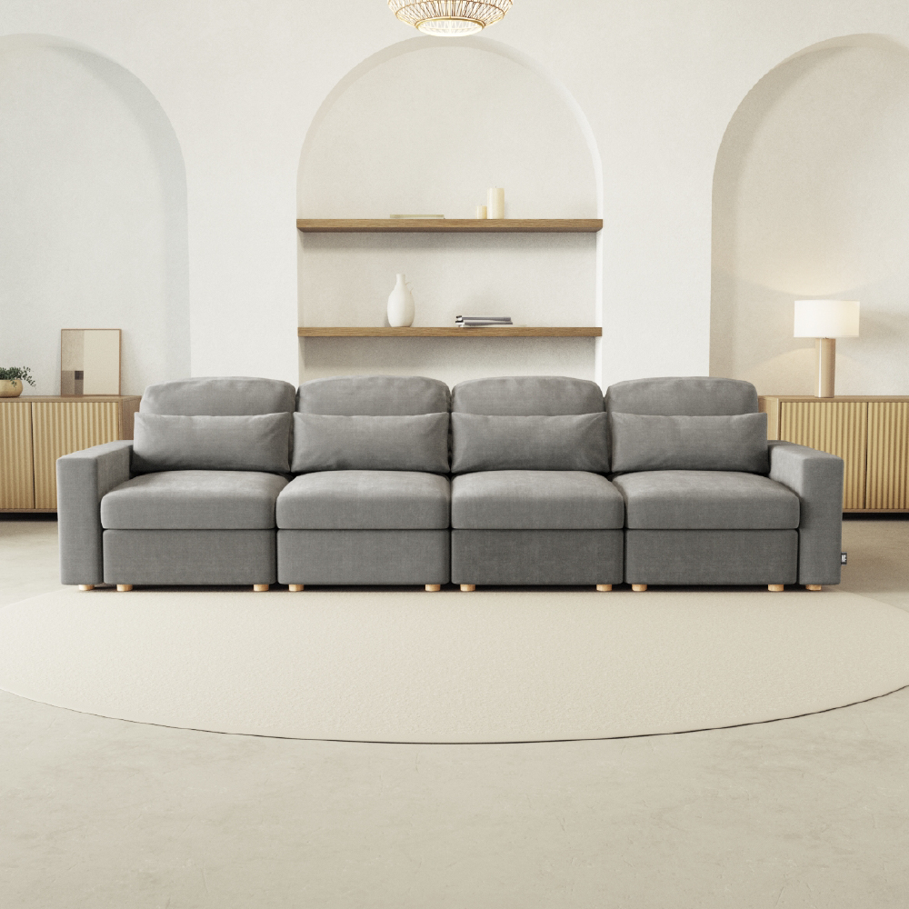Sofá Modular Chaiselongue 3 plazas Nalui Bloom Gris Oscuro