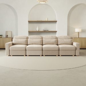 Mesa de trabajo 16-100 Sofá Modular Chaiselongue 4 plazas Nalui Bloom Beige Claro
