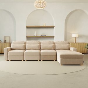 Mesa de trabajo 16-100 Sofá Modular Chaiselongue 4 plazas Nalui Bloom Beige Claro