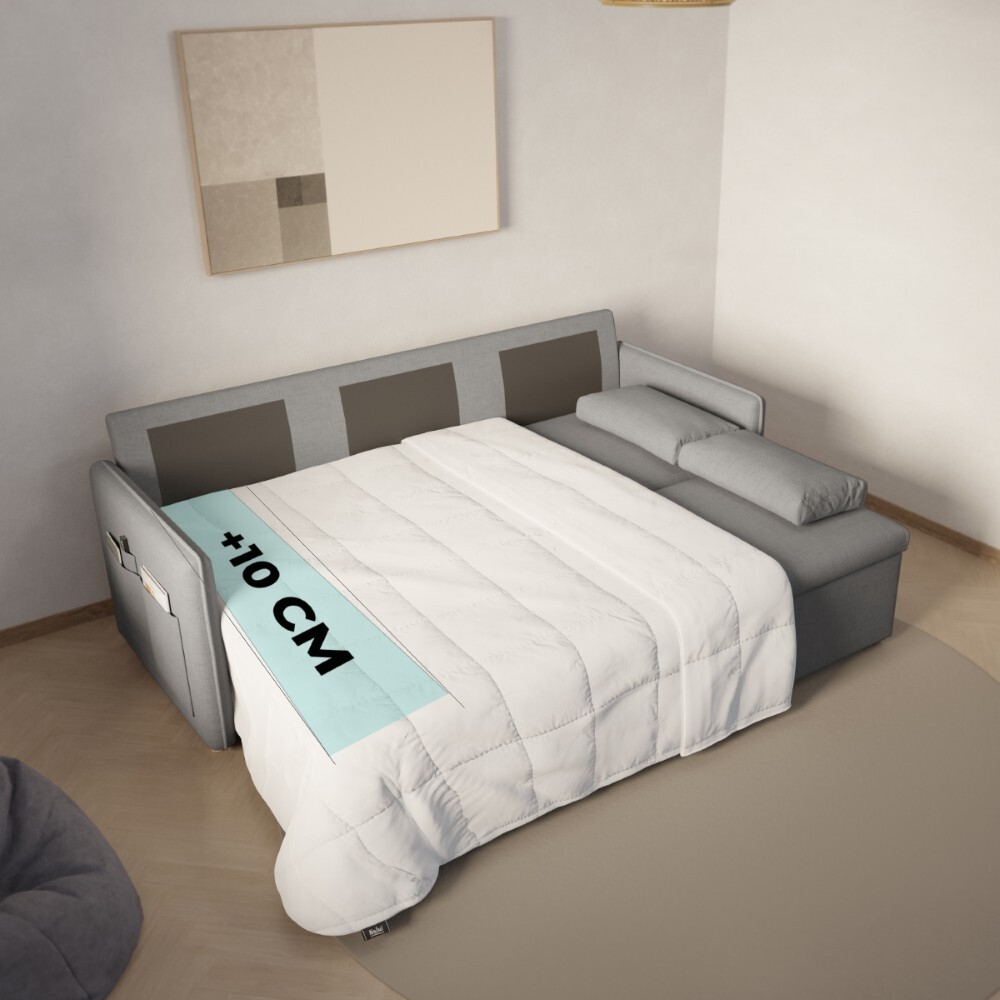 Sofá Cama 3 plazas Nalui Nest 3 Gris Claro