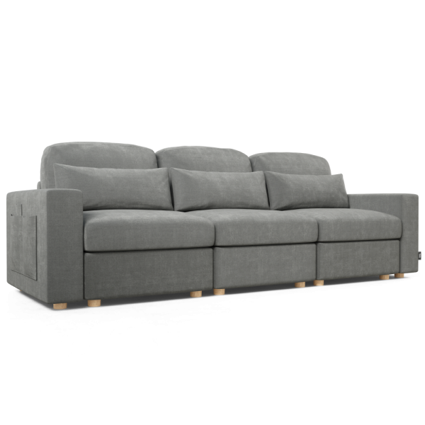 Sofá Modular Chaiselongue 3 plazas Nalui Bloom Gris Oscuro
