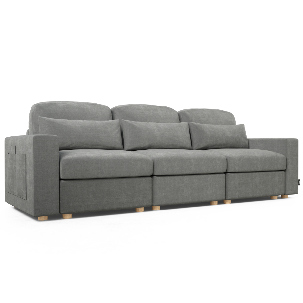 Sofá Modular Chaiselongue 3 plazas Nalui Bloom Gris Oscuro