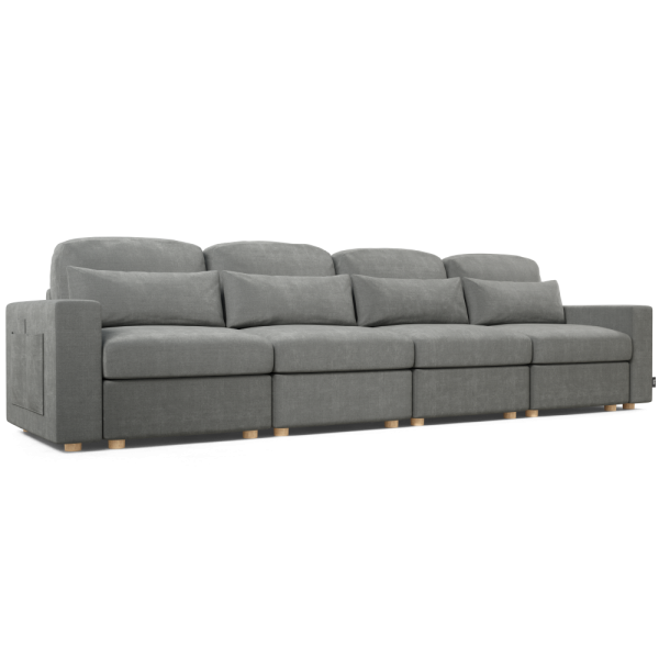 Sofá Modular Chaiselongue 4 plazas Nalui Bloom Gris Oscuro