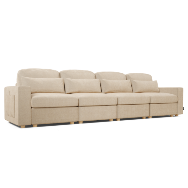 Sofá Modular 4 plazas Nalui Bloom Beige Claro