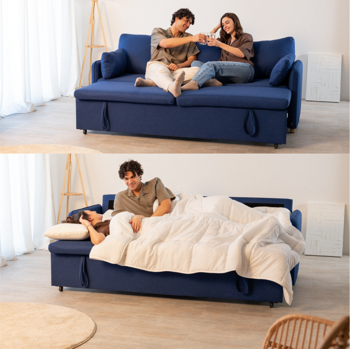 Sofá Cama 3 plazas Nalui Nest 3 Azul Marino