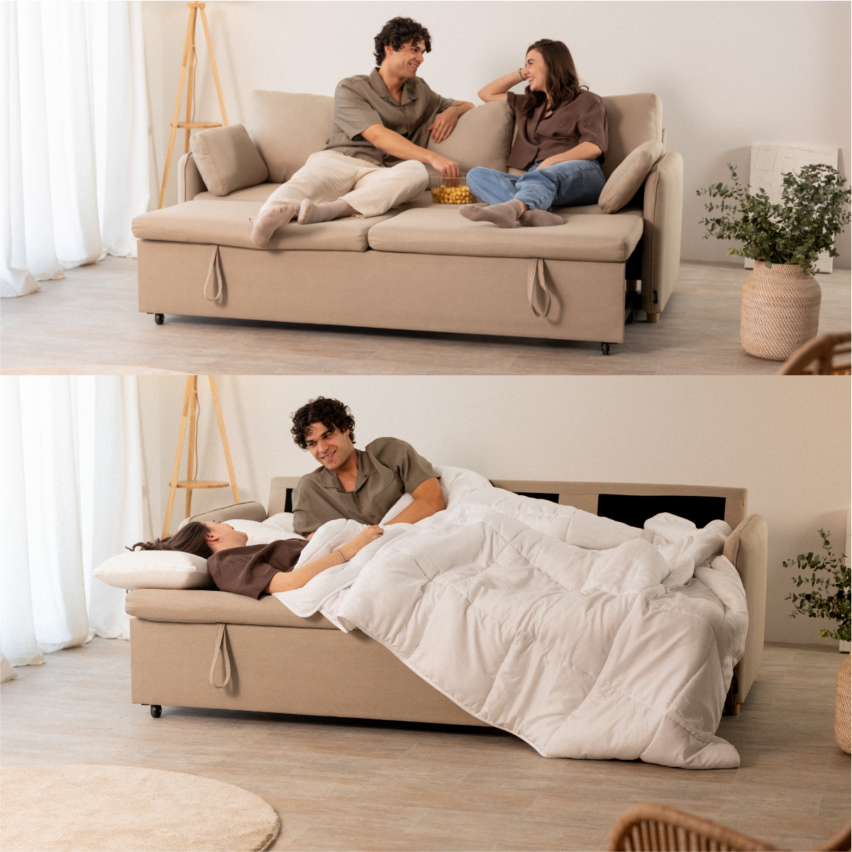 Sofá Cama 3 plazas Nalui Nest 3 Beige